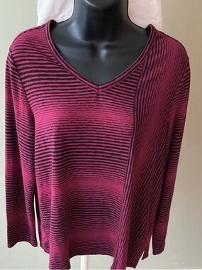 Habitat Pink and Black Striped Knit Top XS